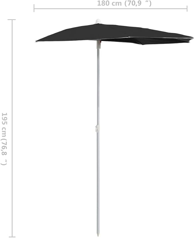 Garden Half Parasol with Pole,Sun Shade Umbrella,Outdoor Umbrellas,Patio Umbrella,Table Umbrella,Picnic Umbrella,for Patios,Gardens,Balconies,Decks, 70.9"x35.4" Sand