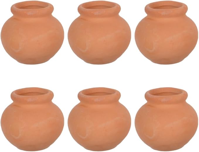 Yardwe Mini Terracotta Flower Pots, 6-Pack Small Clay Succulent Planters for Indoor Plants Desktop Garden Decor 3.2X2.2X2.2 Inches