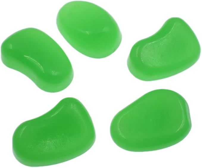 QTTLLI 20Pcs 4.5CM Large Glow Pebbles Glow in The Dark Decorative Stones Rocks for Garden Path Walkway Yard Fish Tank, Green
