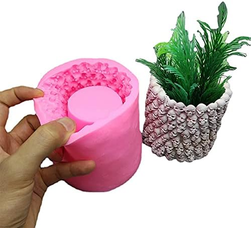 Skull Succulent Flower Pot Silicone Mold Concrete Planter Vase Cement Mold Plaster Epoxy Resin Pen Brush/Candle Holder Polymer Clay Mould (B)