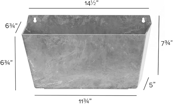 Root & Vessel Self Watering Wall Planters for Indoor or Outdoor Plants, Unique Marbled Wall Pot, Made of Eco-Friendly Blend of Stone and Plastic, Gray, 14.5"