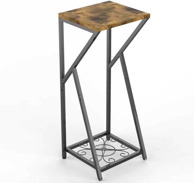 Tall Plant Stand Indoor, Corner Metal Plant Stands for Indoor Plants, 2 Tier Plant Tables Square Plant Shelves Modern Flower Pot Holder for Living Room Balcony Outdoor Garden