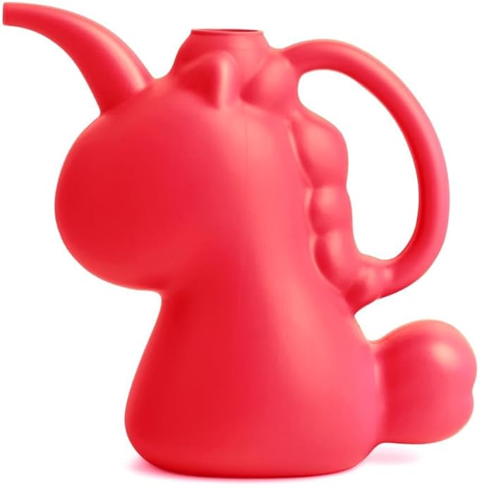 XXXFLOWER Unicorns Indoor Watering Can, 1 L Cute Animal Water Cans, Novelty Unicorns Shape Watering Pot for Office House Indoor Garden(Red)