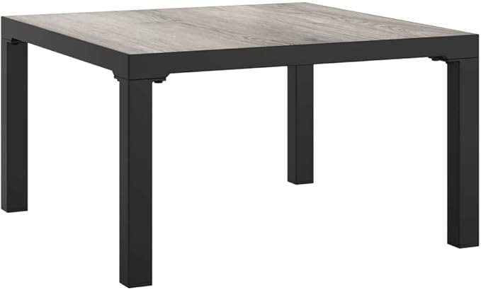 Garden Lounge Set Black and Grey Outdoor Conversation Set Garden Seating Ensemble for Backyard Pond