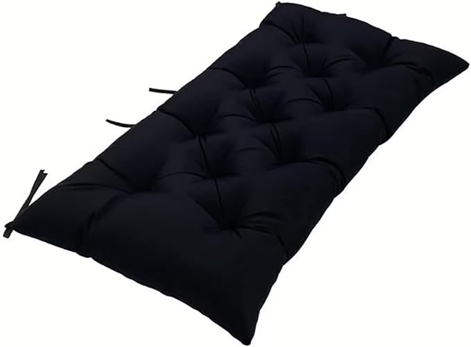 Outdoor Waterproof Bench Cushions, Garden Bench Cushion Tufted Chair Pad, 20 x 40 in Replacement Seat Pad Cushion for Outdoor Garden Patio Bench Porch Swing, Black