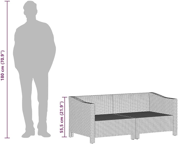 Garden Lounge Set Gray Poly Rattan, Powder-Coated Steel, Foam Outdoor Furniture Set Garden Seating Ensemble for Outdoor Deck