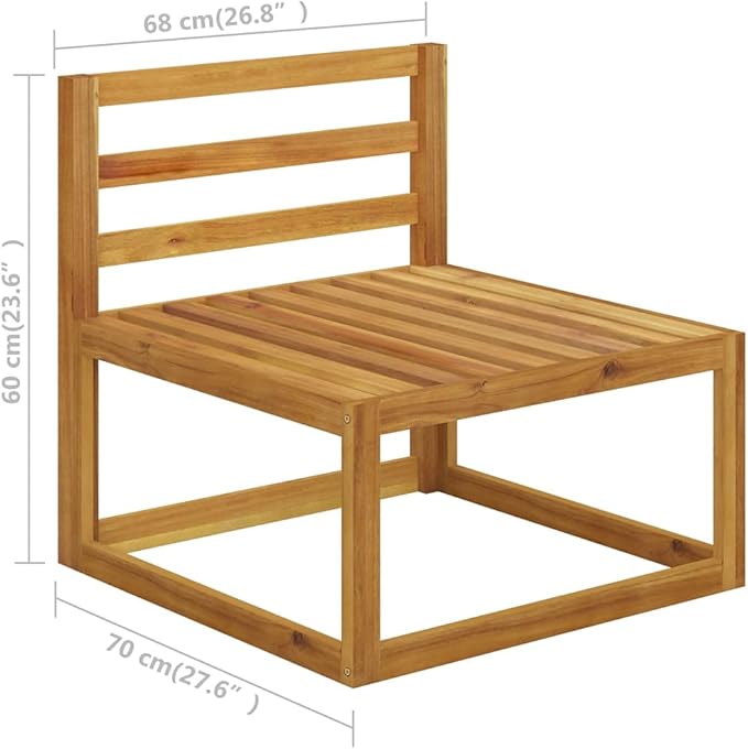 SKM 6 Piece Garden Lounge Set with Cushion Cream Solid Acacia Wood (Weight-136KG)