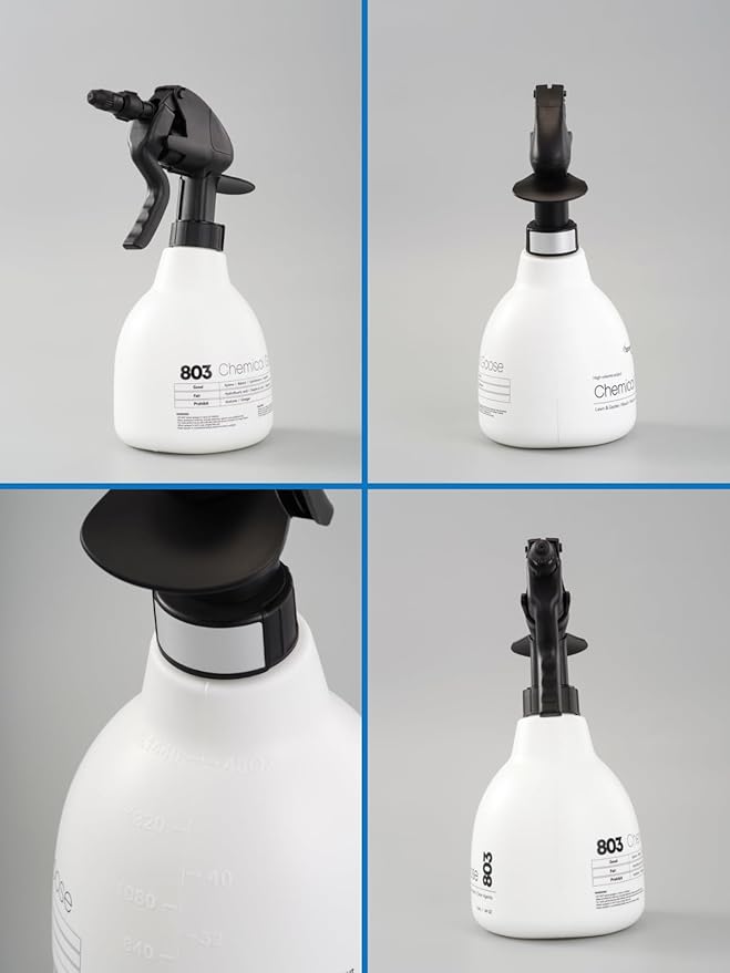 Sprayers Plus 803 Handheld Trigger Chemical Sprayer, Viton & Specialized Seals, Long Reach Cleaning for Lawn and Garden,Bleach Safe with 316 Stainless Steel Spring,General Purpose,1.44Litres