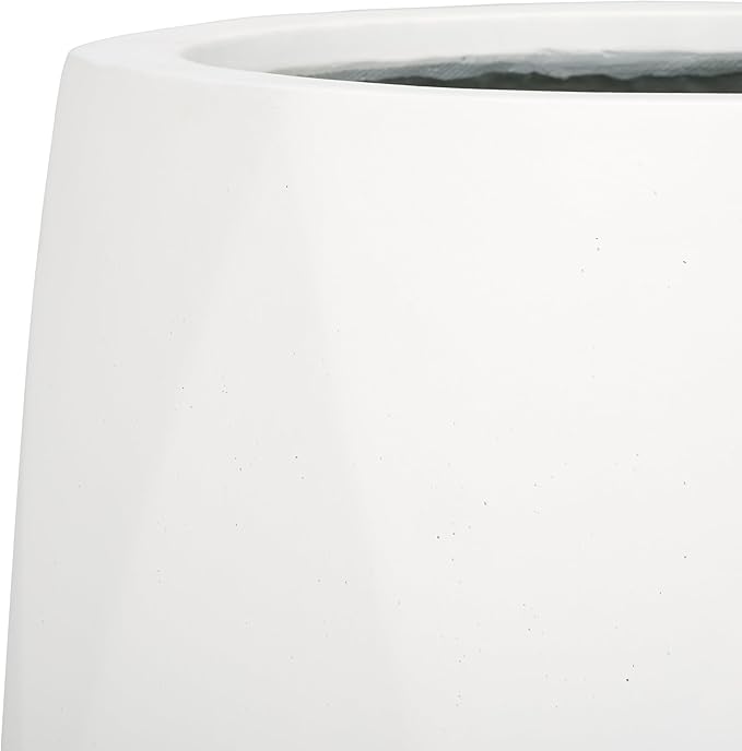 SAFAVIEH Outdoor Collection Kane White Cement Ficonstone Planter Pot Set of 2