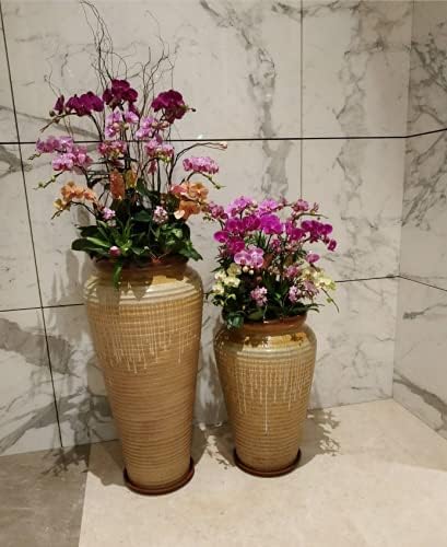 6 Pack of Plant Saucer 16 Inch, Plant Tray Round, Plastic Flower Plant Trays for Pots, Plant Saucers for Indoors 16", Plant Pot Saucers, Planter Tray for Planter 13-16" (16", Brown)