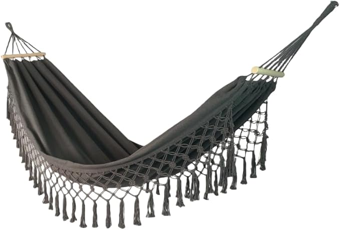 Beautiful Boho Style Hammock,Bohemian Outdoor Portable 1 Person Hammock,for Suitable for Patio, Beach, Garden,Wedding Decor (Green)