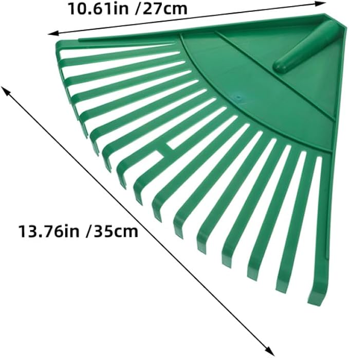 2Pcs Plastic Garden Rake Heads Leaf Rake Gardening Tool for Lawn Yard Grass Cleaning Replacement Patio Heads Sturdy Green Gardening Accessories