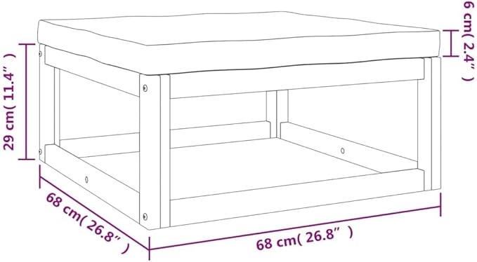 SKM 4 Piece Garden Lounge Set with Light Grey Cushions Solid Wood (Weight-79KG)-5304