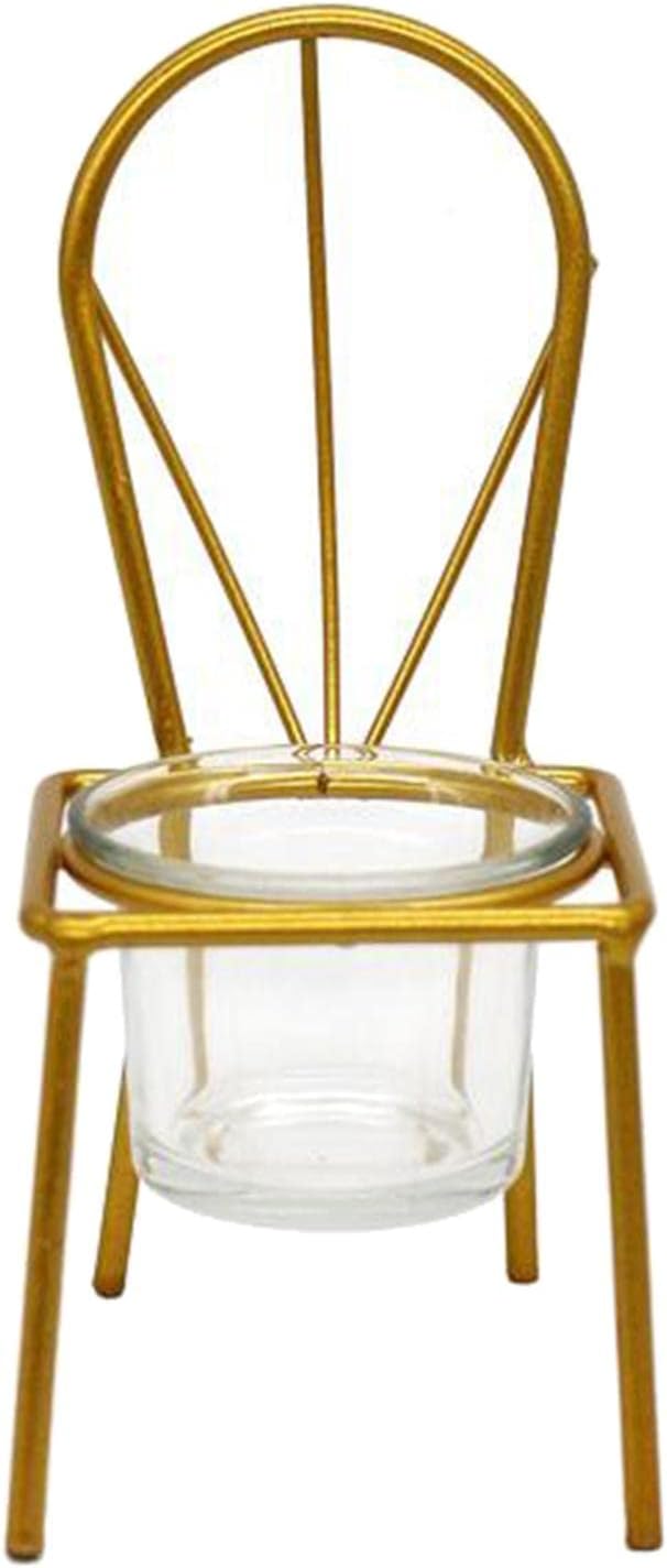 Iron Chair Candle Holder Gold Chair Shape Design Tea Light Candle Holder Mini Flower Planter Home Decor or Tabletop Candlestick Stand