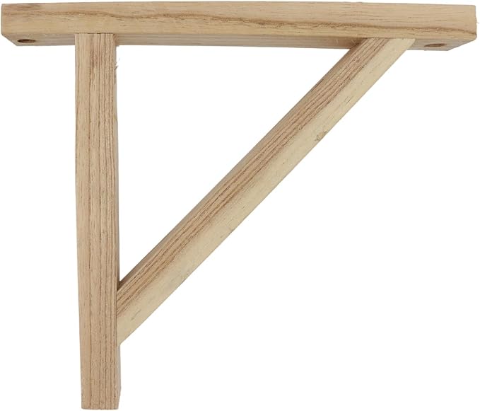 Antrader Wood Shelf Bracket, 2Pcs Wall Mount Triangle Floating Shelf Supports for Hanging Sconce Pendant Lamp,Planters,Wind Chimes, Include Mounting Screws(9"x7",Natural)