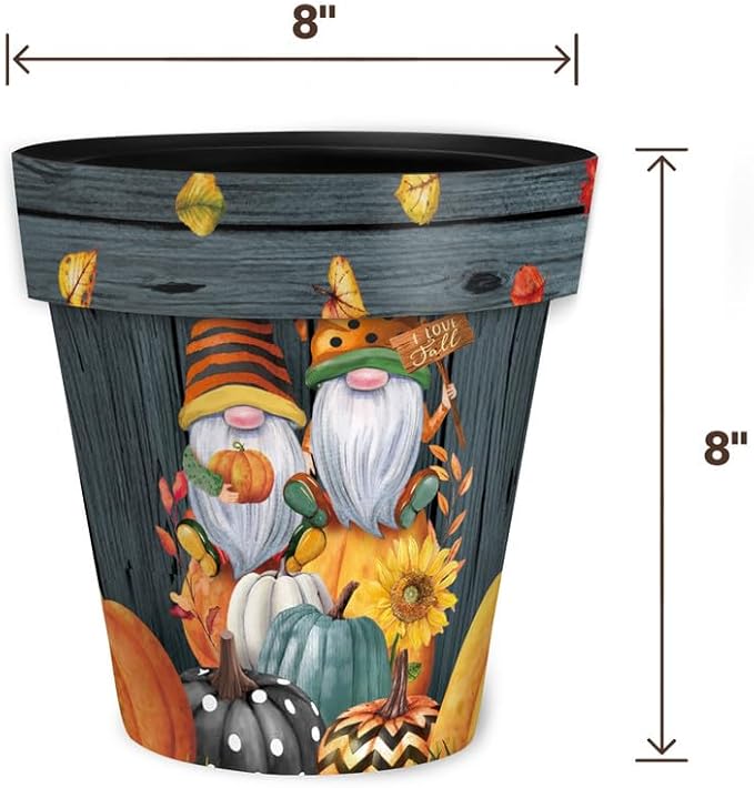 Briarwood Lane Fall Planter 8.5" x 8.5" x 8.5" Fall Gnomes Small for Fall Planter
