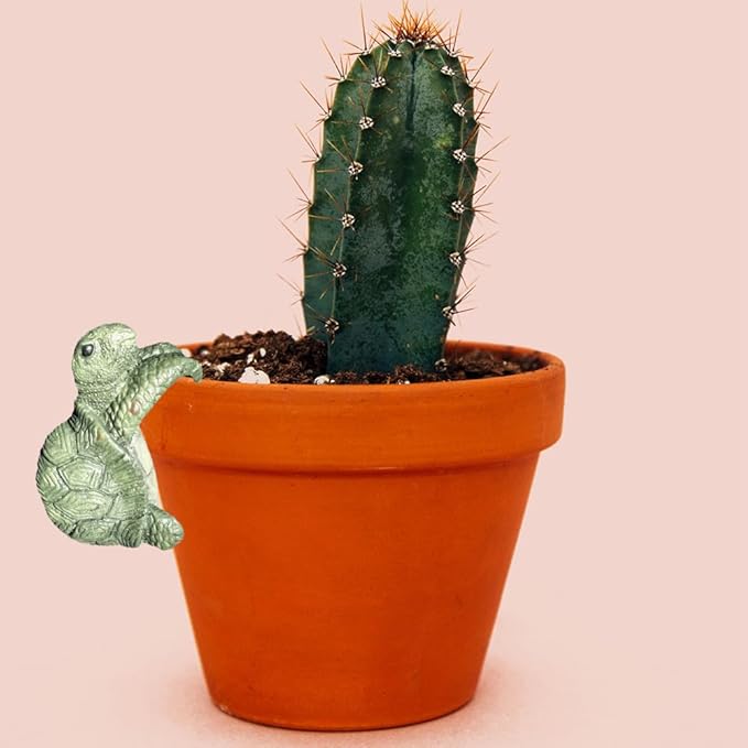 Turtle Flower Pot Hugger, Funny Pot Huggers for Planters, Resin Flower Pot Huggers, Climbing Turtle Statue Planter Pot Decorations for Home Garden Fence Patio Lawn Yard