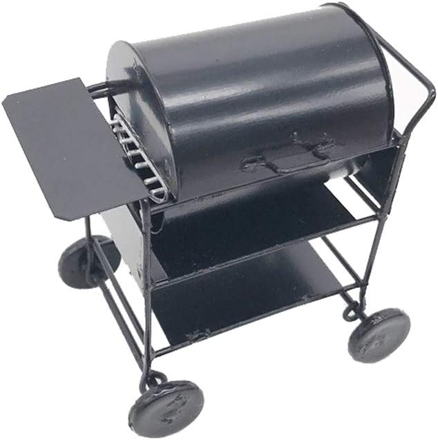 Dollhouse Decoration Accessories, BBQ Grill Miniature Yard Garden 1/12 Dollhouse Barbecue Picnic Grill Oven Black