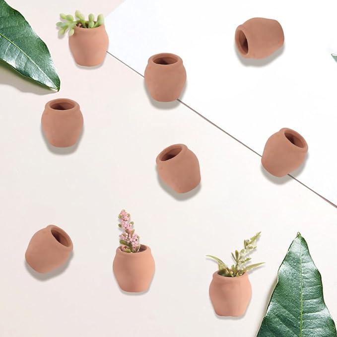 GORGECRAFT 10Pcs 0.9 Inch Mini Clay Pots Small Terracotta Porcelain Pots Pottery Planter Garden Flower Flower Terra Cotta Succulent Nursery Cactus Decoration Jars for Indoor Outdoor Home Windowsill
