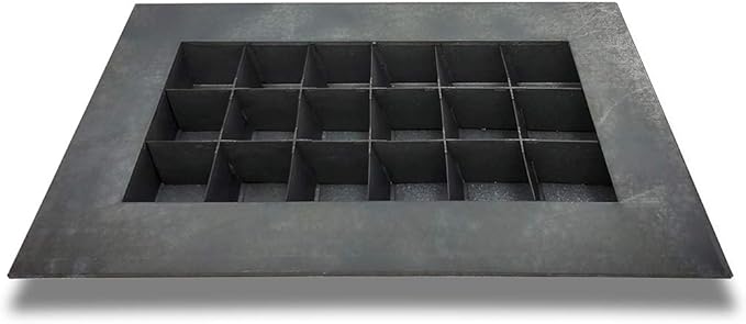 Modern Home Living Wall Galvanized Steel/Zinc Succulent Planter, Wall Mounted Garden Pocket Planter (18 Pocket, Black Zinc)