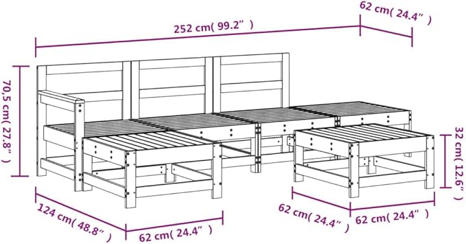 Garden Lounge Set Modular Garden Lounge Set Rectangular Farmhouse for Backyard Pond