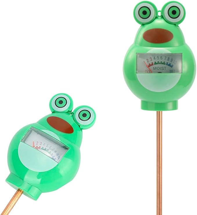 Cute Critter Soil Meter Indoor/Outdoor Moisture Sensor Frog & Ladybug, Soil Water Monitor, Flowers, Plant Care Home Garden (Frog)