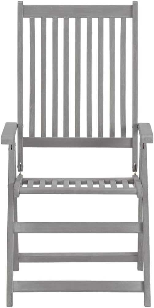 Garden Reclining Chairs 3 pcs with Cushions Solid Acacia Wood