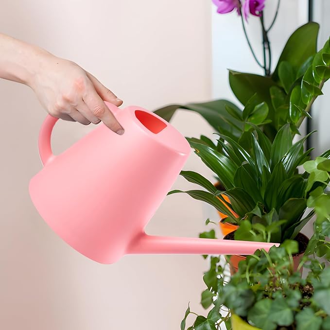 ZXJ Plant Watering Cans for Indoor and Outdoor Home Garden Plants - with Long Spout - Pink - 1/2 Gallon