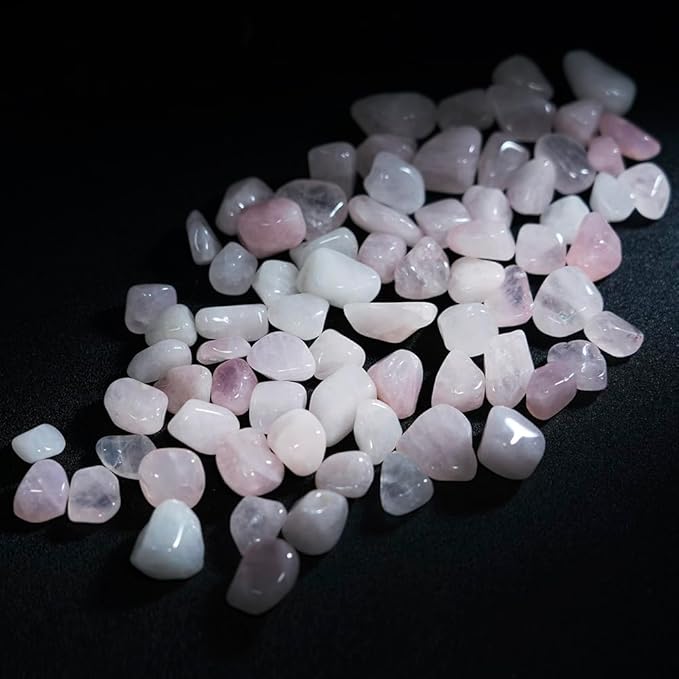 TGS Gems 10-20mm Each Rose Quartz Crystal Tumbled Chips Irregular Shaped Stones, 3lbs Bulk Bag of Crushed Healing Crystal Stones - Polished Pebbles for Decorating Succulent Planters, Fairy Gardens