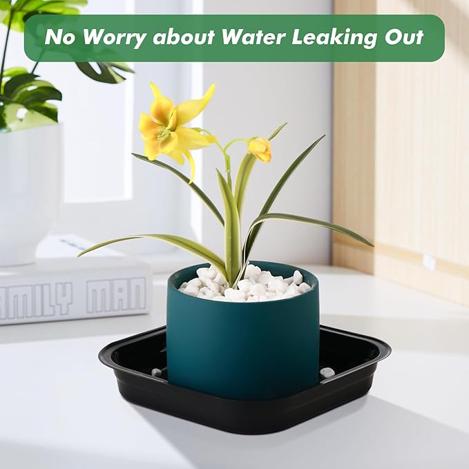 15 Pack 4, 6, 8 Inch Plant Saucer Plant Trays for Pots Square Plant Pot Saucers for Outdoors and Indoors Plant Water Catcher Tray Plastic Plant Trip Trays Saucers for Potted Plants Planter Dishes