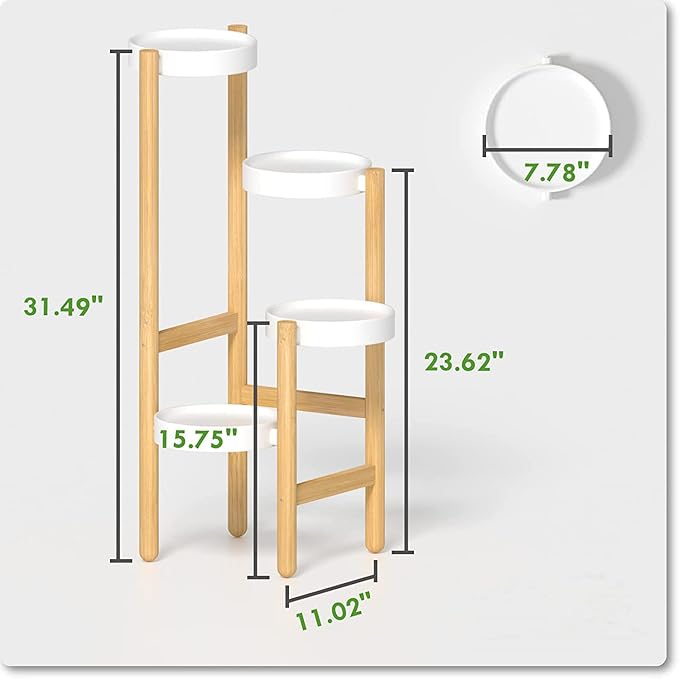 Wisuce Bamboo Plant Stands Indoor, 4 Tier Tall Corner Plant Stand Holder & Plant Display Rack for Outdoor Garden Indoor Home(4 Tier -1)