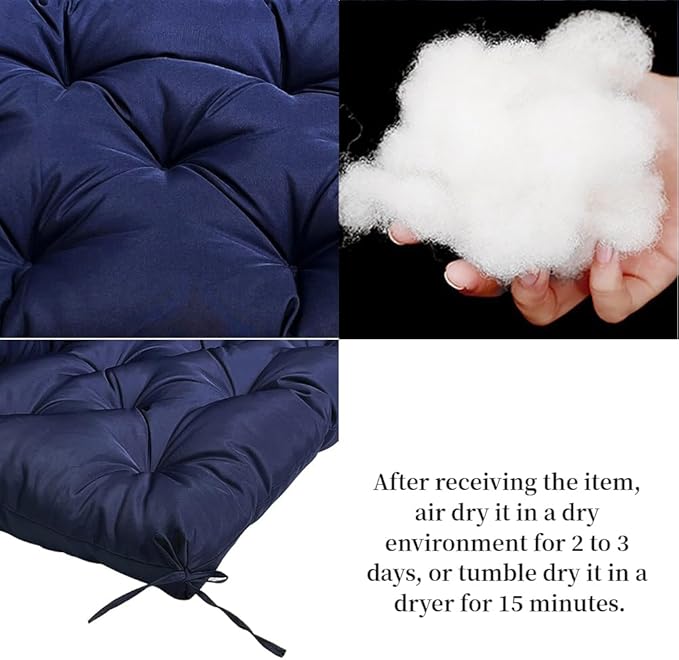 Outdoor Waterproof & Sun-Resistant Bench Cushion, 47.3"x19.7"x3.2" Tufted Patio Seat Pad with Non-Slip Ties,Long Chair Cushion for Garden,Porch,Swing,Indoor Furniture (Flower 2, 47.3×19.7×3.2)