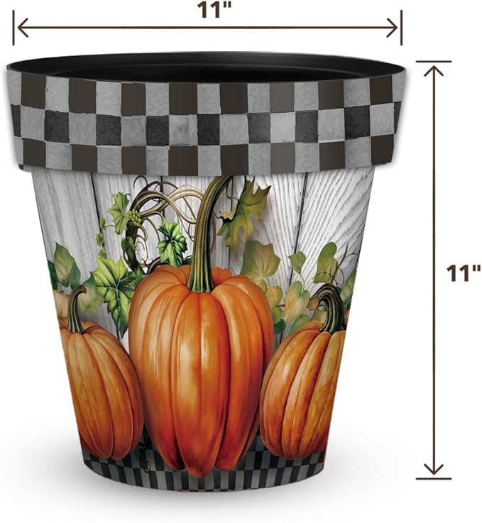 Briarwood Lane Fall Planter 11.75" x 11" x 11" Country Pumpkins Medium for Fall Planter