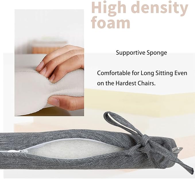 Magpie Fabrics Outdoor/Indoor 17"x16"x2" Chair Cushions with Ties Set of 4, Waterproof All Weather U-Shape Seat Pads Decoration for Patio Garden Furniture Home Office (Heather Grey)