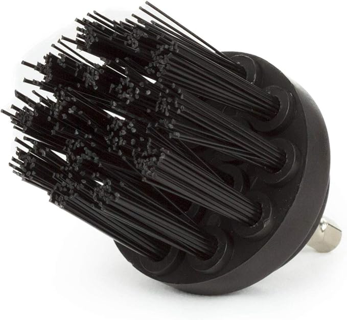 2in Long Black Ultra Stiff BBQ Grill Brush - Nylon Bristle Electric Spin Scrubber Drill Set - Spin Brush Rust Remover - BBQ Accessories - Essential Cleaning Supplies for Safe & Efficient Scrubbing