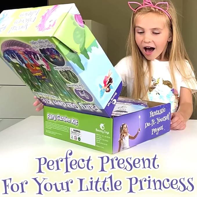 Unicorn Fairy Garden Kit | Light Up Terrarium Kit | STEM Toys | Arts and Crafts for Girls Age 4-12 | Science Presents