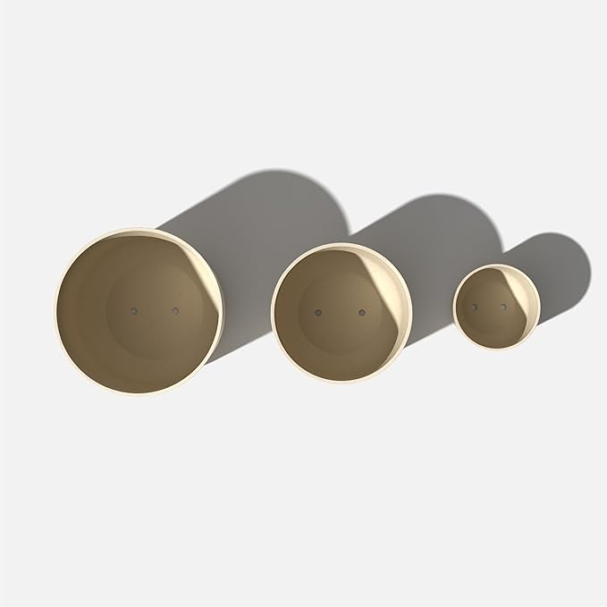 Veradek Mason Series Lima Planter - Set of 3 Round Planters for Garden/Patio | Made from Plastic-Stone Composite with Drainage Holes | Modern Décor for Succulents, Flowers, Small Plants