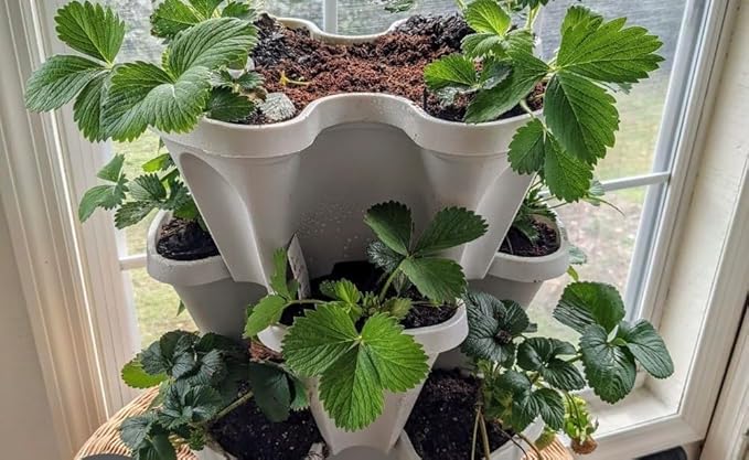 Stackable Vertical Planter, 3-Section Set of 3, Taupe, Indoor and Outdoor Use
