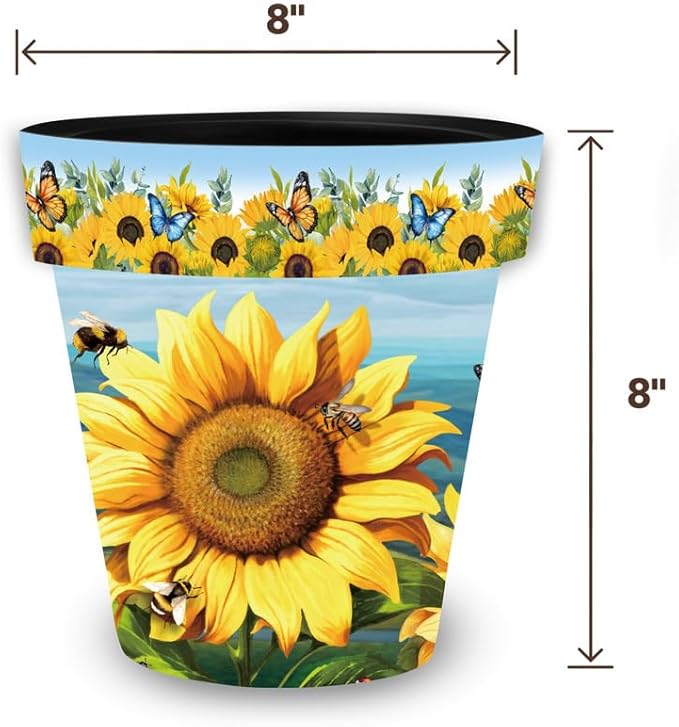 Briarwood Lane Summer Planter 8.5" x 8.5" x 8.5" Sunflower Dance Small for Summer Planter