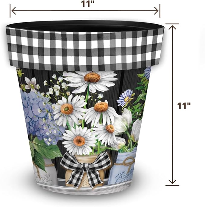 Briarwood Lane Spring Planter 11.75" x 11" x 11" Crated Mason Jars Medium for Spring Planter