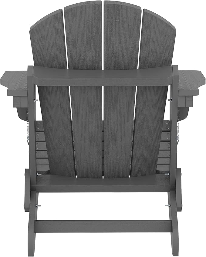 SERWALL Adirondack Chair Set of 8 for Patio Garden Outdoors Fire Pit- (Folding Gray)