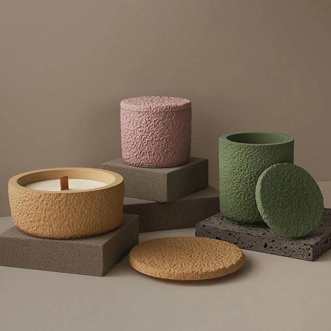 2 PCS Large Jar Resin Molds Box with Lid Silicone Creative Pot Molds for Epoxy Jewelry Trinket Candle Holder Organizer Mold Plant Mold DIY Resin Concrete Crafts Home Decor