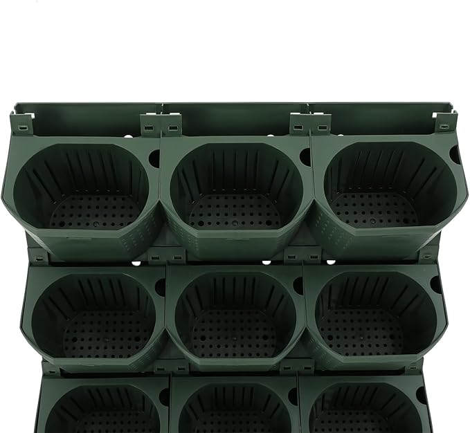 Self Watering Wall Planter, Vertical Garden Planter with 36 Pots, Wall-Mounted Indoor & Outdoor Flower Pot Holder, Vertical Garden Plastic Planter for Home (Army Green)