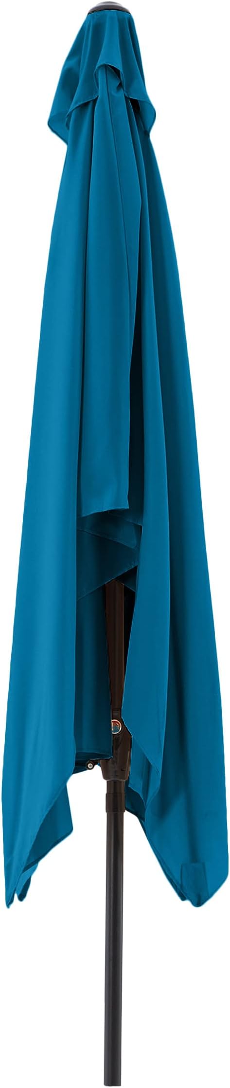 Rectangular Patio Umbrella - 10ft Easy Crank Sun Shade with Push Button Tilt for Outdoor Furniture, Deck, Yard, or Pool by Pure Garden