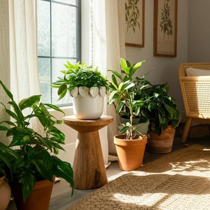 Sagebrook Home Ceramic Unique Decorative Planter for Indoor Greenery