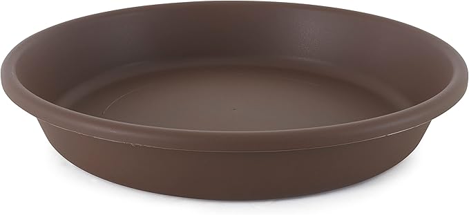 The HC Companies Flower Pot Saucers - Plastic Plant Saucer for Outdoors & Indoors - Traditional Design Plant Pot Trays for Water Drainage - Durable & Stylish Round Plant Tray (12-inch Chocolate)