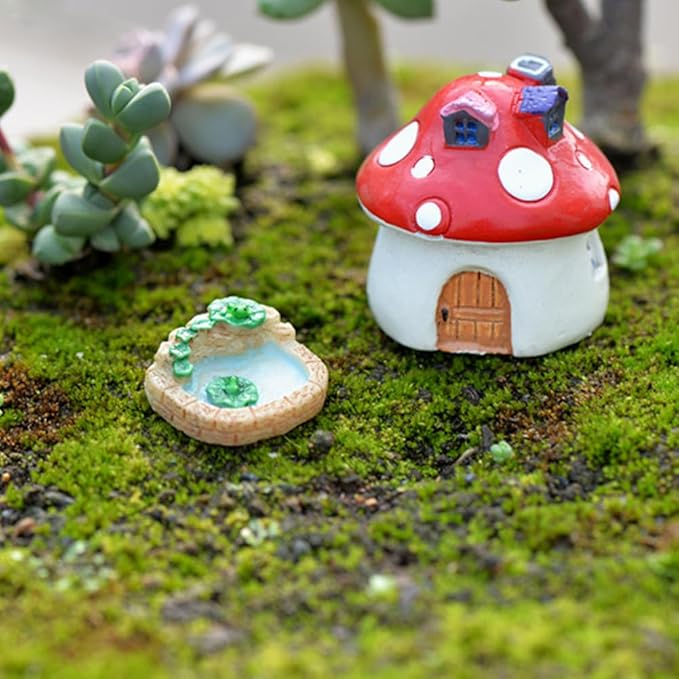 Purple Star Fairy Garden Pond 15 Pack Mini Pond for Fairy Garden Accessories Outdoor Small Ponds Miniature Figurines Zen Gardens Terrarium Decor Little Statues Easter Gift Brown