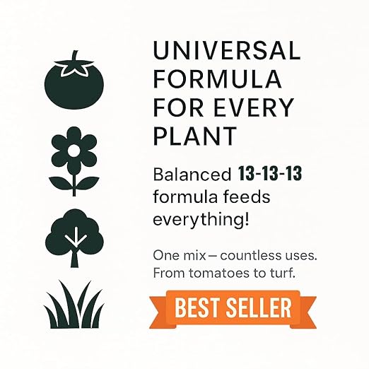 Gardenera 13-13-13 Slow Release Granular Fertilizer โ All Purpose Plant Food 13 13 13 for Outdoor Grass, Vegetables, Roses, Flowers, Shrubs, Trees. Lawns, Gardens, Potted Plants (20 Quarts)