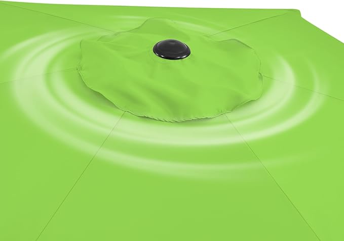 Yaheetech Patio Umbrella, 9FT Outdoor Table Market Umbrella with Push Button Tilt and Crank, Yard Sun Shade with Sturdy Ribs for Garden, Deck, Backyard, Pool, Grass Green