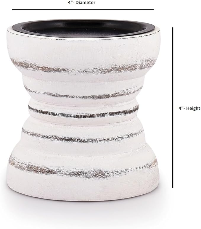 Farmhouse Rustic Wood Candle Holder, Holder for Special Ocassion, Home Décor, Ideal Gifts, Wedding, Parties Decorations, Candle Stick Holders (4" X 4" X 4" Inches)